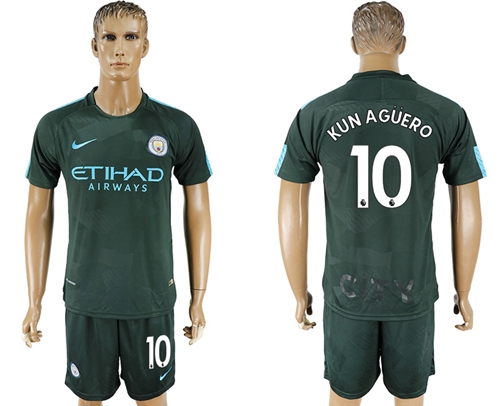 Manchester City #10 Kun Aguero Sec Away Soccer Club Jersey